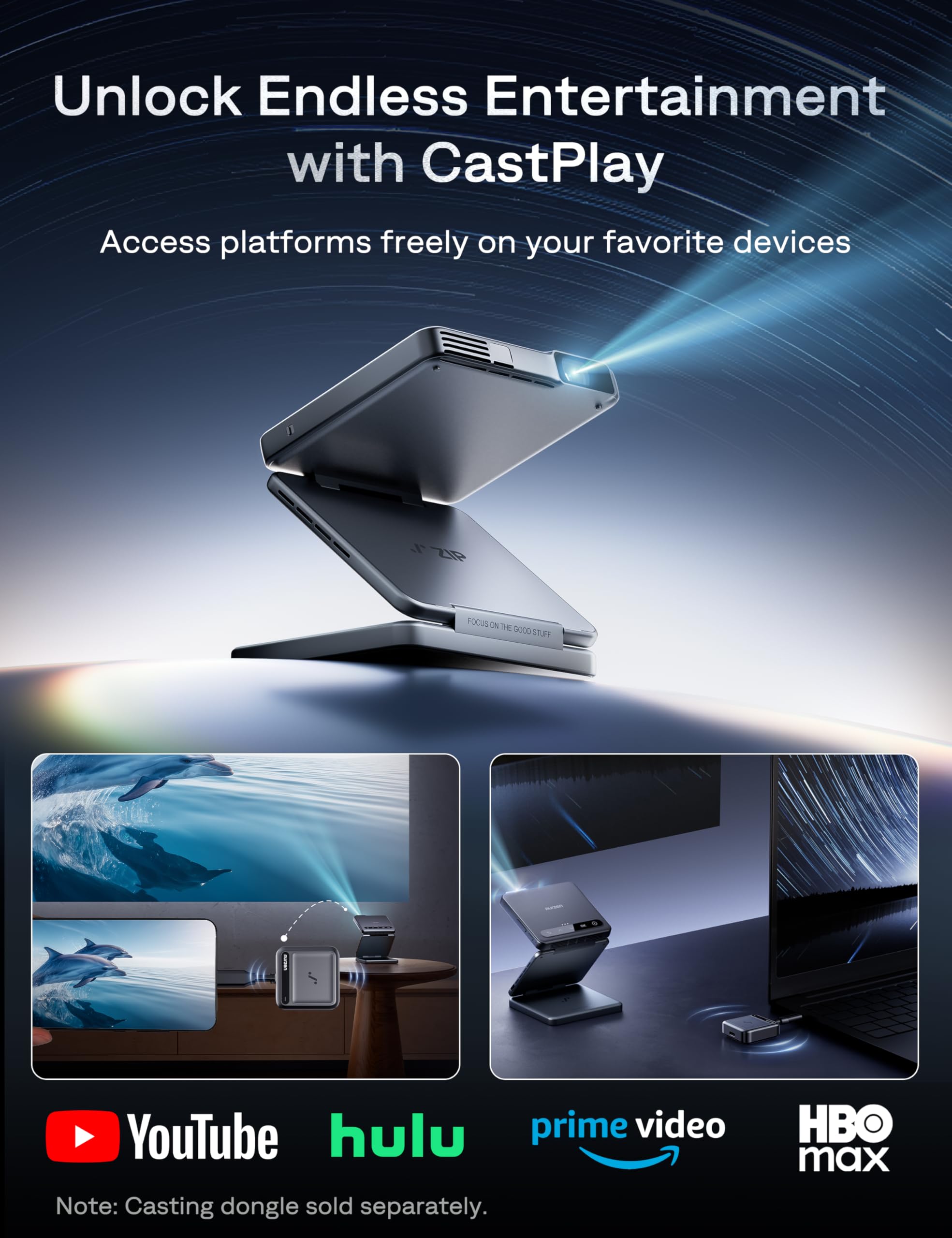 Android Smart Projector DLPプロジェクター　グレー Amazon.com: Smart Projector - Artlii Venus WiFi Bluetooth Mini
